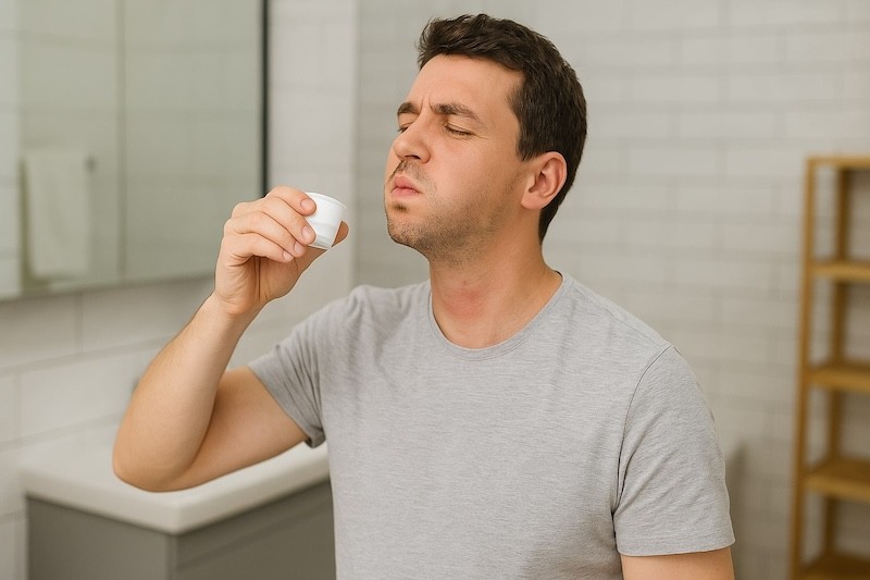 Cận cảnh hành động súc miệng với nước súc miệng