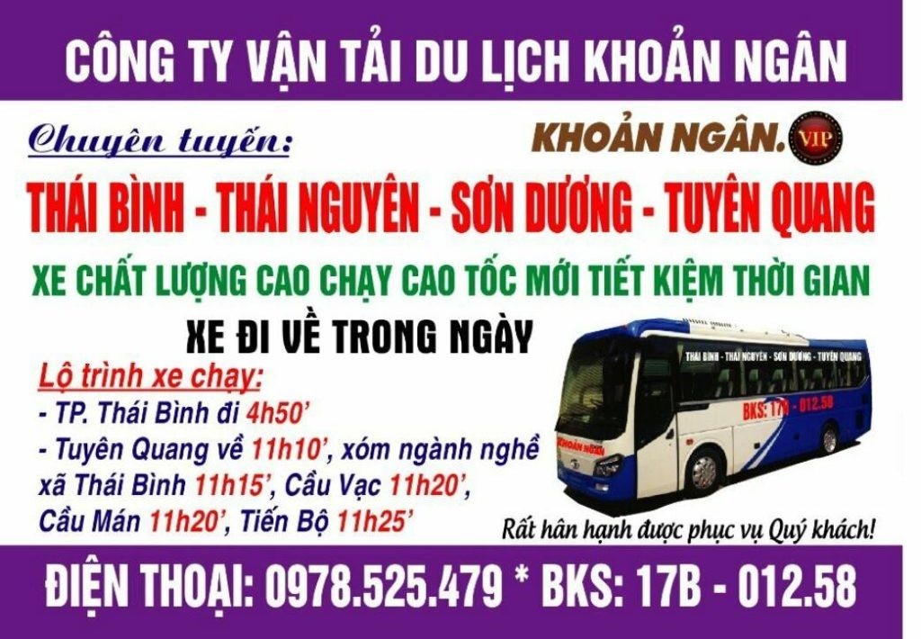 Nhà xe Khoản Ngân đi Tuyên Quang